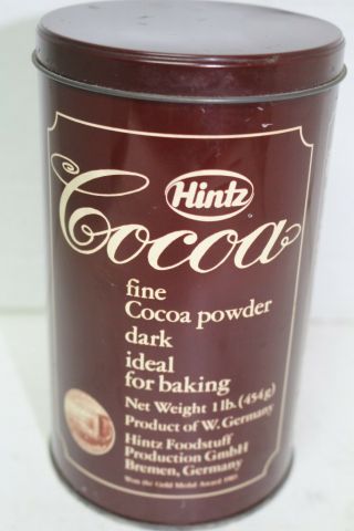 Hintz Cocoa Powder Collectible Tin,  West Germany W/ Arabic Lettering - 1988