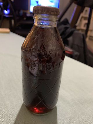 Vintage Dr Pepper Grenade Bottle 6 Oz Glass Rare No Deposit