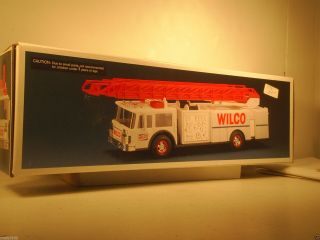 1990 Wilco Gasoline Fire Truck Toy Bank Hess Tires