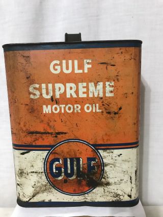 Gulf Supreme 2 Gallon Motor Oil Can