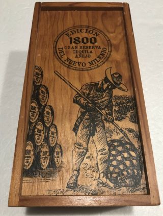 Edicion 1800 Gran Reserva Tequila Anejo Del Nuevo Milento Empty Wood Box