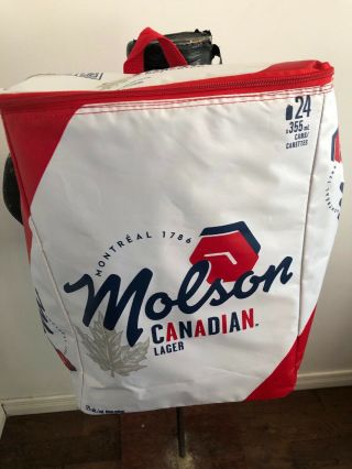 Molson Canadian Lager Beer Cooler Backpack Holds 24 Cans Montreal 1786