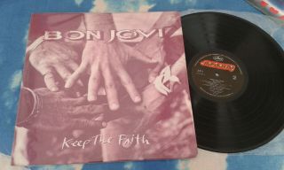 Bon Jovi - Keep The Faith Ultra Rare Colombia Lp W/diff Sleeve Near Vinyl