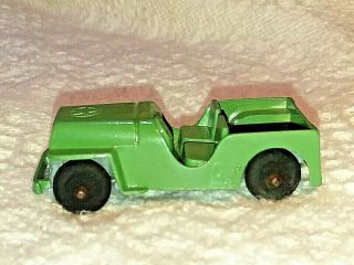 Vintage Tootsietoy Army Jeep With Rubber Wheels 3 "
