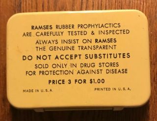 Vintage Ramses Prophylactic Condom Tin 3
