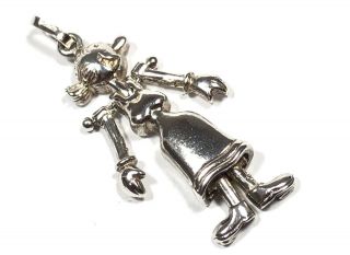 Unique Ladies Sterling Silver ‘olive Oyl’ Popeye The Sailor Man Animated Pendant