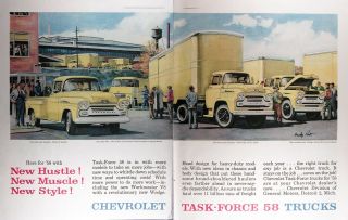 1958 Chevrolet Apache Pickup Truck Vintage Ad Spartan 90 Viking 60