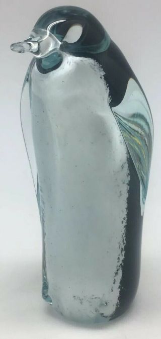 Zealand Art Glass Paperweight Schroders Art Glass Penguin 5”