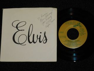 Elvis Presley An American Trilogy Joan Deary Signed Ps 1982 Dj 45 Rca Jh - 13302