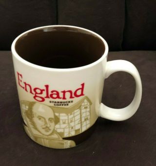 Starbucks England Coffee Mug Global City Icon Series 16 Oz 2011 Shakespeare