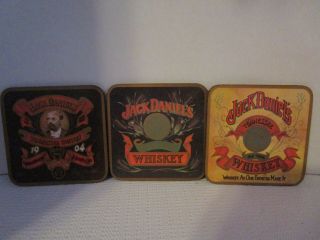 Jack Daniels Ad Vintage 4 " Coasters Set Of 3 Cork Back Bar Ware Man Cave