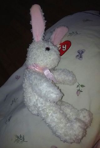 Ty Baby Curly White Bunny Rabbit 2nd Gen Vintage 12 " Classic Plush Rare