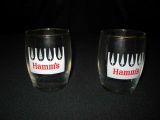 Set Of 2 Vtg Hamms Beer Glasses Olympia Brewing Company Small Sampler Glass 5901