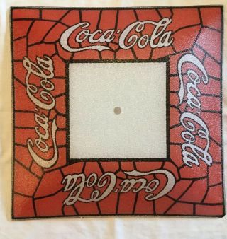 Vintage Coca Cola Ceiling Shade Stain Glass Square Pebble Red/white