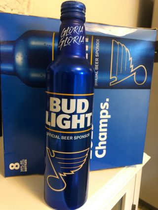 3 St.  Louis Blues 2019 Stanley Cup Champion Bud Light Gloria Edition Bottles