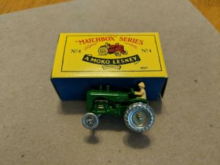 Matchbox Series No.  4 A Moko Lesney Product Green Tractor 2