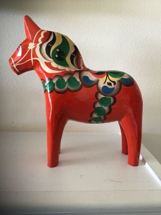 Red Dala Horse Vtg Akta Dalahemslojd Swedish Hand Carved And Painted Horse Art