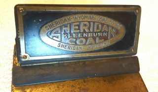Antique Vintage Advertising Sheridan Coal Clip Board Sign Receipt Holder Wyoming