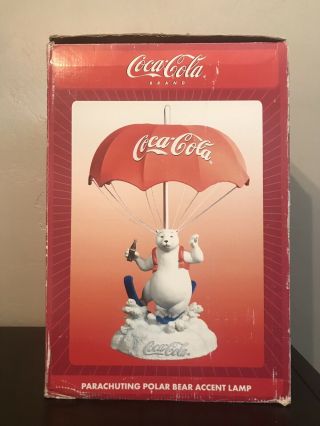 Coca Cola Parachute Polar Bear Lamp 1998 Rare