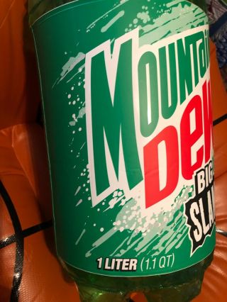 Mountain Dew BIG SLAM inflatable bottle over 2’ tall Holds air MAN CAVE 3
