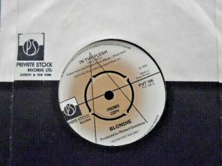 Blondie " In The Flesh " Or.  Uk Private Stock Promo Vn.  Cond.  In Or.  Sl.