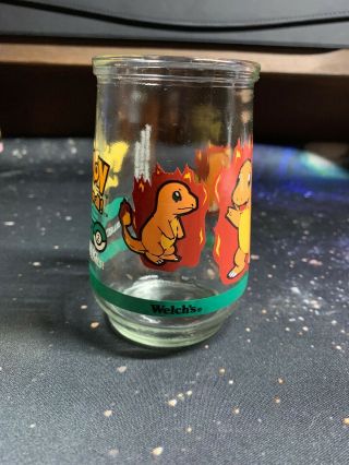 Welch ' s POKEMON 4 Charmander Collectible Jar 2 Of 9 1999 NINTENDO Glass Cup 2