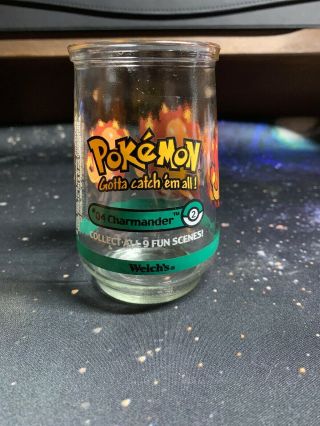 Welch ' s POKEMON 4 Charmander Collectible Jar 2 Of 9 1999 NINTENDO Glass Cup 5