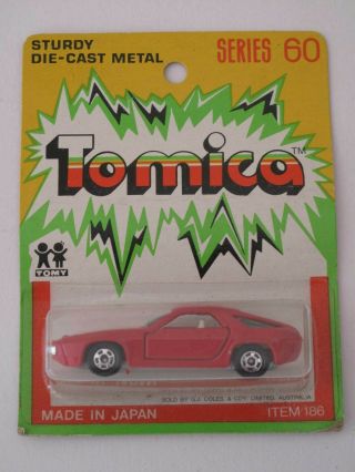 Tomica Series 60 Porsche 928 G.  J.  Coles Australia 1/63 Scale Carded
