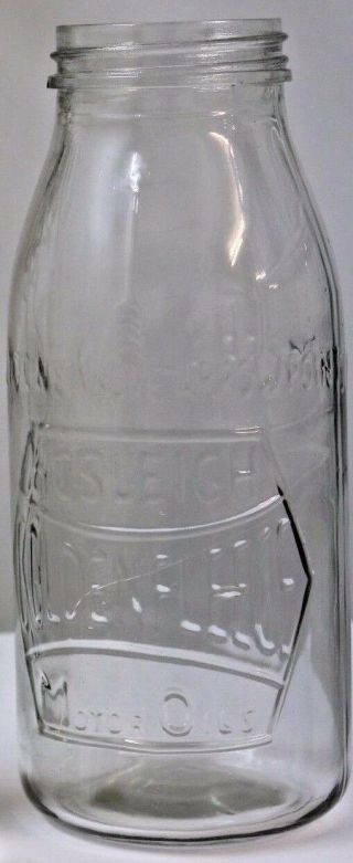 Old Style - 1 Quart Glass Golden Fleece Hex Motor Oil Bottle,  Pourer & Dust Cap. 4
