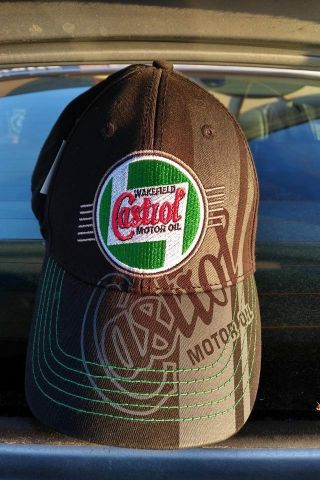 Wakefield Castrol Motor Oil Hat Black Adjustable Embroidered Strapback Cap