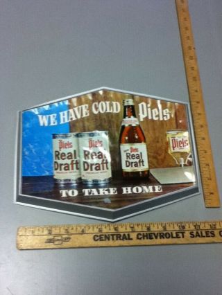 Piels beer sign vintage 1967 wall tacker plastic old brewery brewing bottle OA1 2