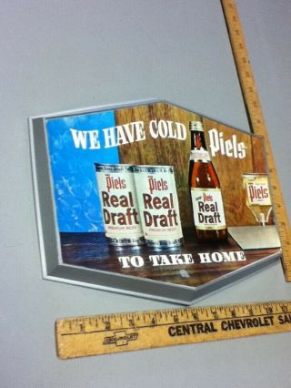 Piels beer sign vintage 1967 wall tacker plastic old brewery brewing bottle OA1 3