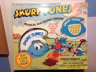 Rare Smurf Tunes Music Box With Music Cards