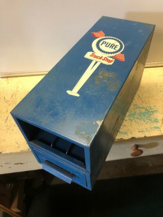 Pure Truck Stop Oil Gas Service Station Metal Drawer Box