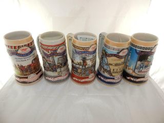 Miller Great American Achievement Steins Complete Set Of 5 High Life Beer Mug