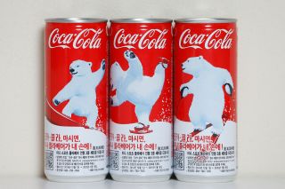 2014 Coca Cola 3 Cans Set From Korea,  Polar Bears (250ml)