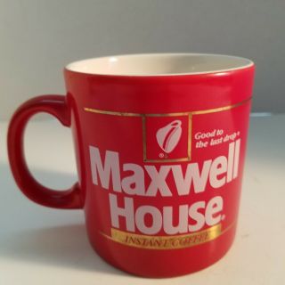 Vintage Maxwell House Coffee Cup Mug Good To The Last Drop Instant Coffee Red
