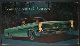 1963 Pontiac Brochure Bonneville Star Chief Catalina Grand Prix Orig