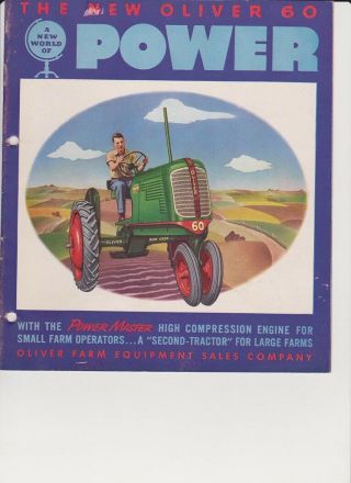 Oliver 60 Row Crop Tractor Sales Brochure From 1941.  12 - Pages.