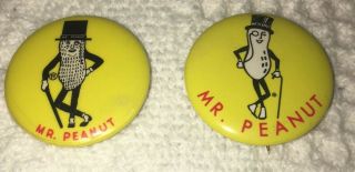 Vintage Mr Peanut Pin Planters Peanuts (2) Mr.  Peanut Pins Lapel Pins Brooch