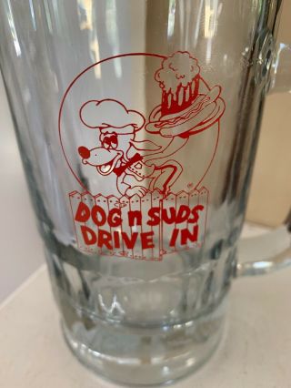 Vintage Dog N Suds Root Beer Mug Large Mug Heavy Glass 6 