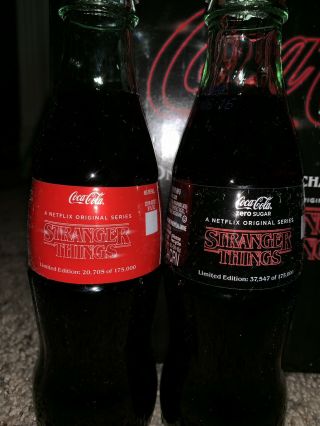 2019 Stranger Things Season 3 Coca - Cola & Coke Zero Bottle Set - No Coke 3