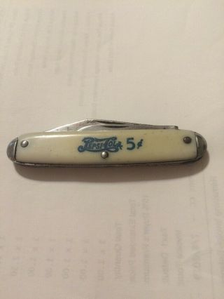 Vintage Pepsi:cola 5ct Pocket 2 Blade Knife Made In The Usa Collectable