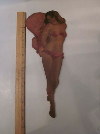 Vintage Wood Sign Advertising Pin Up Girl Burlesque 1950 