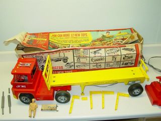 1965 Topper Toys Johnny Express Tractor - Trailer,  Remote Control Vehicle W/box