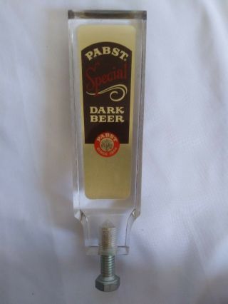 Vintage Pabst Blue Ribbon Beer Tap,  Dark Beer,  Gold and Brown Acrylic Beer Tap 2