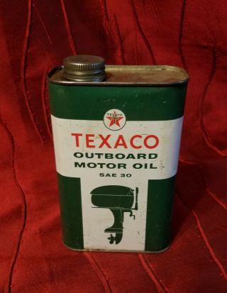 Vintage Empty Texaco Outboard Motor Oil Sae 30