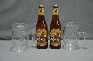 Kozel Horned Handle Czech Republic Beer Heavy Tankard Glass 500ml 50cl 0.  5l M18