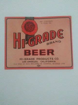 1940s - Irtp - Hi - Grade - 11oz - Hi - Grade Prod Co Los Angeles,  Ca A628