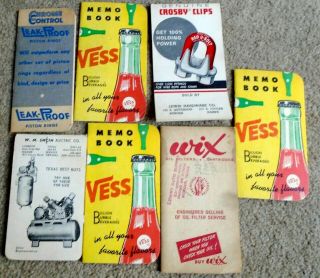 7 Vtg.  1955 Advertising Memo Books Vess Sodawix Leak Proof Smitht Electric More